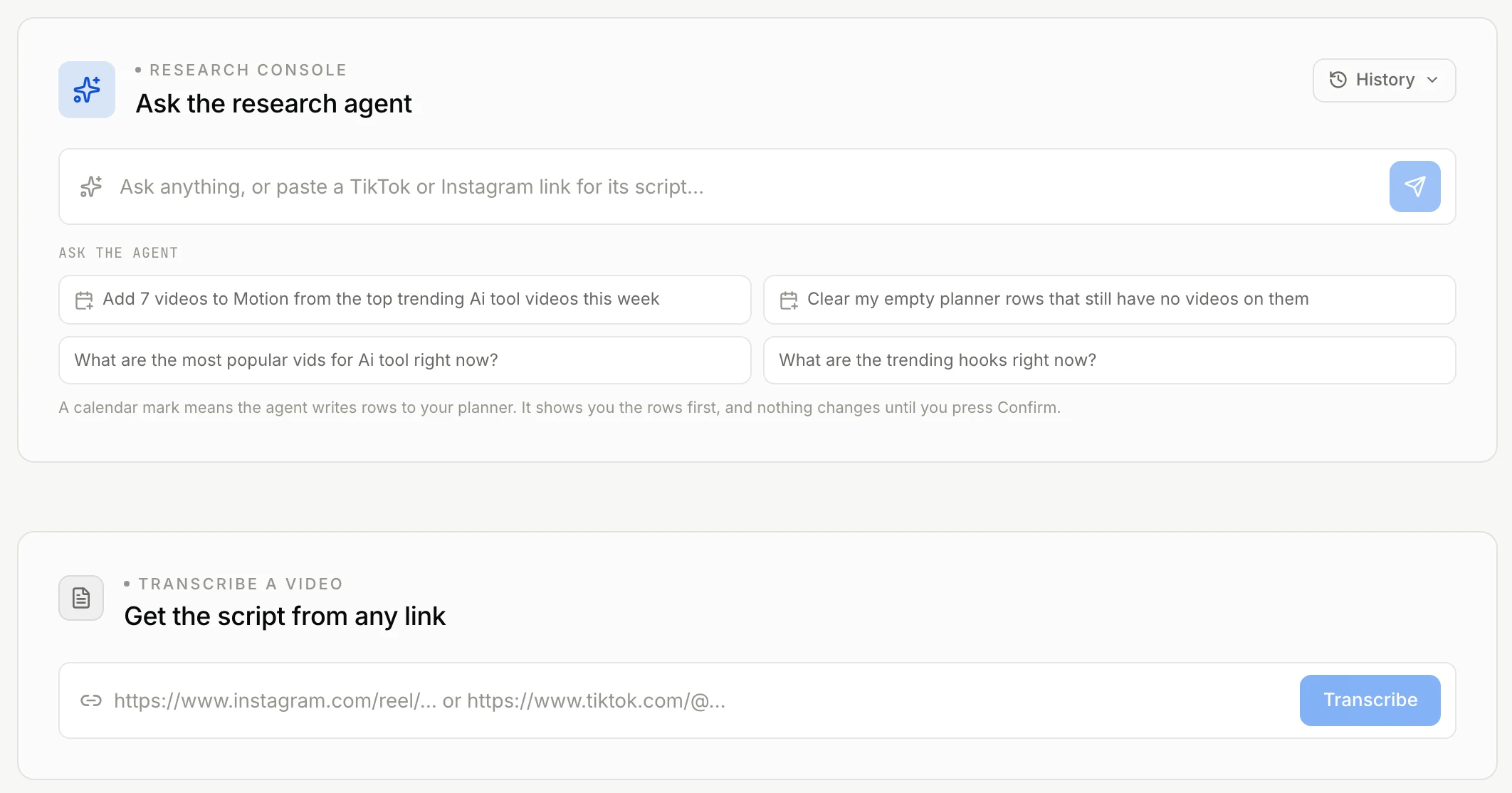The Ripple research agent console